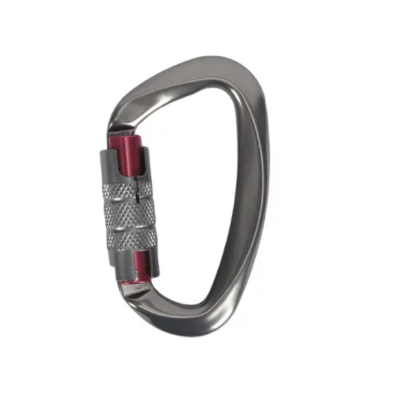 HT-G-0004 aluminyo carabiner na may manu-manong sistema ng gate-lock
